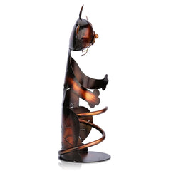 Iron Sculpture Cat Shaped Wine Holder