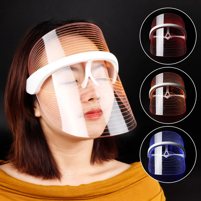 3 Colors LED Light Anti-aging Therapy Face Mask