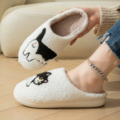 Cotton Slippers  Black Cat Design