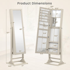 Jewelry Armoire with Full-Length Mirror