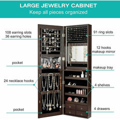 Over The Door Jewelry Storage With Mirror