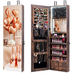 Over The Door Jewelry Storage With Mirror