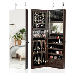 Over The Door Jewelry Storage With Mirror