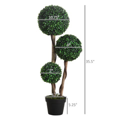 Artificial 3  Ball Boxwood Tree