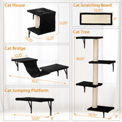 Wall Mounted Cat Climber Set