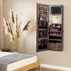 Over The Door Jewelry Storage With Mirror