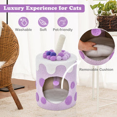 Bubble Tea Cat Tree Tower with Scratching Post