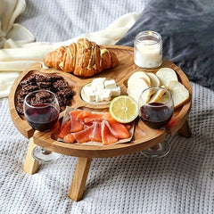 Portable Wooden Picnic Tray