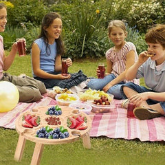 Portable Wooden Picnic Tray