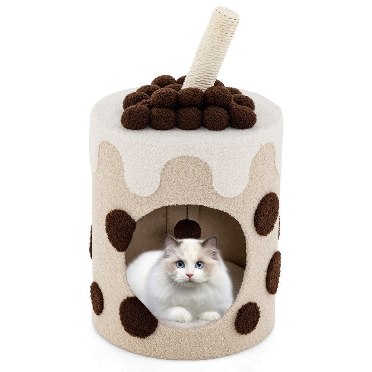 Bubble Tea Cat Tree Tower with Scratching Post