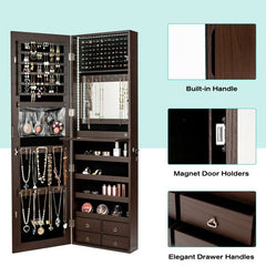 Over The Door Jewelry Storage With Mirror