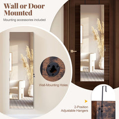 Over The Door Jewelry Storage With Mirror