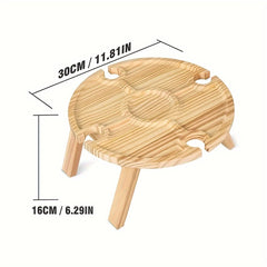 Portable Wooden Picnic Tray