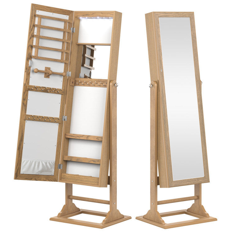 Jewelry Armoire with Full-Length Mirror