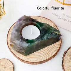 Natural Shape Crystals Candle Holder